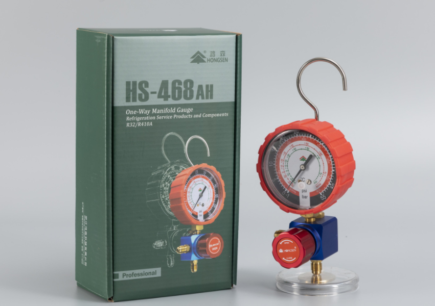 HONGSEN One way single pressure manifold gauge high pressure tester for R32 R410A HS-468AH
