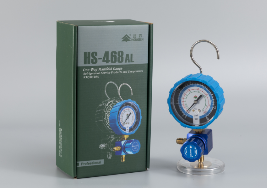 HONGSEN One way single pressure manifold gauge low pressure tester for R32 R410A HS-468AL